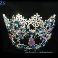 High Quality Fully Round Colored Crown For Royal King Pageant Crowns For Men